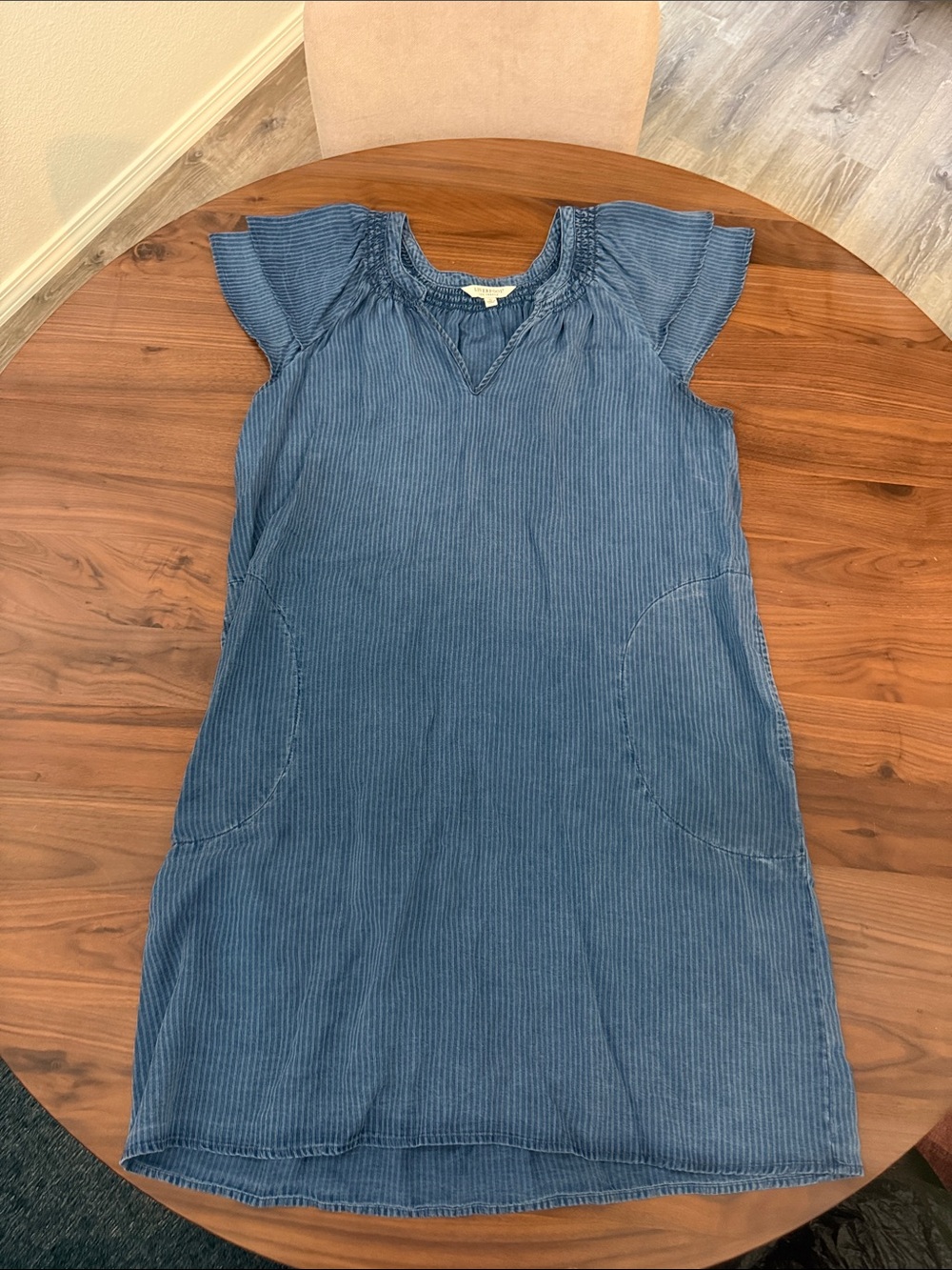 Liverpool Blue Midi Dress with Short Sleeves